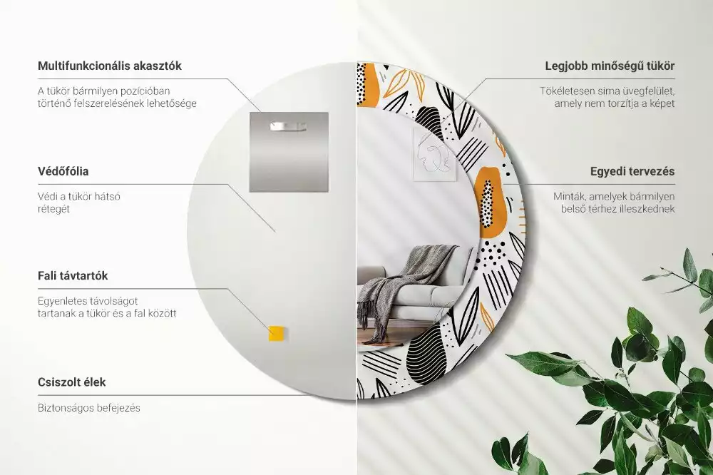 Kulaté zrcadlo s potiskem Papayas