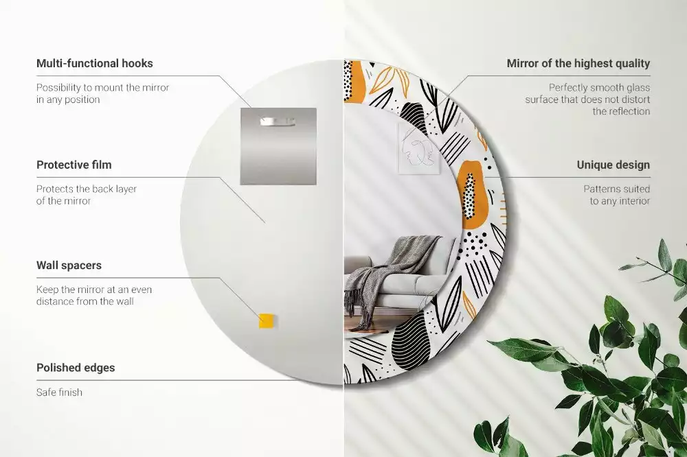 Kulaté zrcadlo s potiskem Papayas