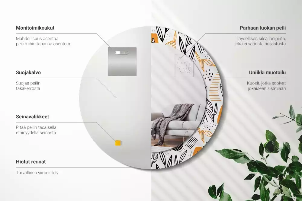 Kulaté zrcadlo s potiskem Papayas