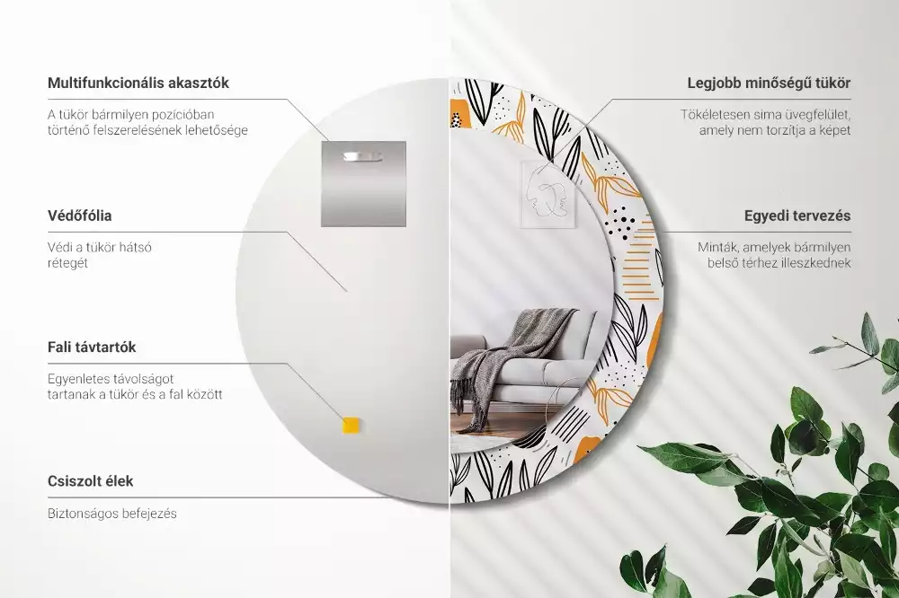 Kulaté zrcadlo s potiskem Papayas