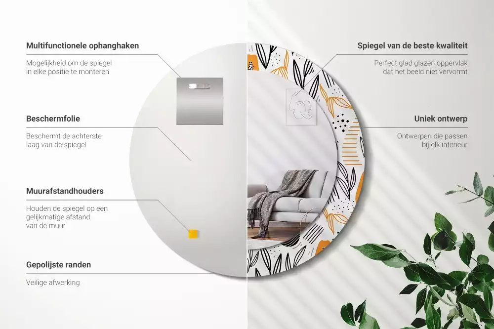 Kulaté zrcadlo s potiskem Papayas