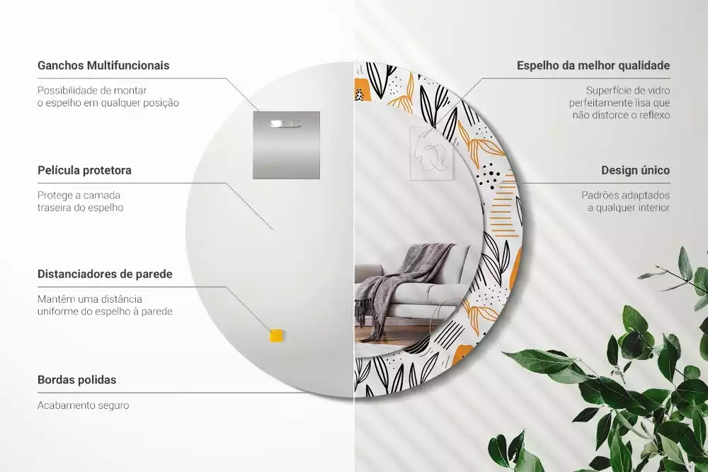 Kulaté zrcadlo s potiskem Papayas