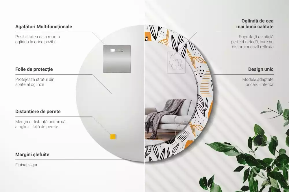 Kulaté zrcadlo s potiskem Papayas