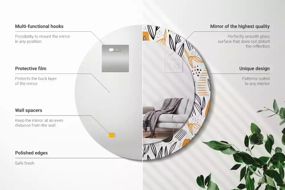 Kulaté zrcadlo s potiskem Papayas