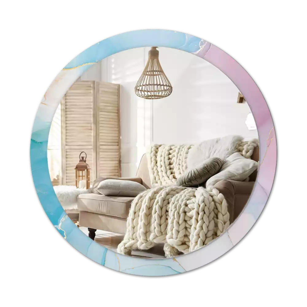 Kulaté zrcadlo s potiskem Mramorový styl