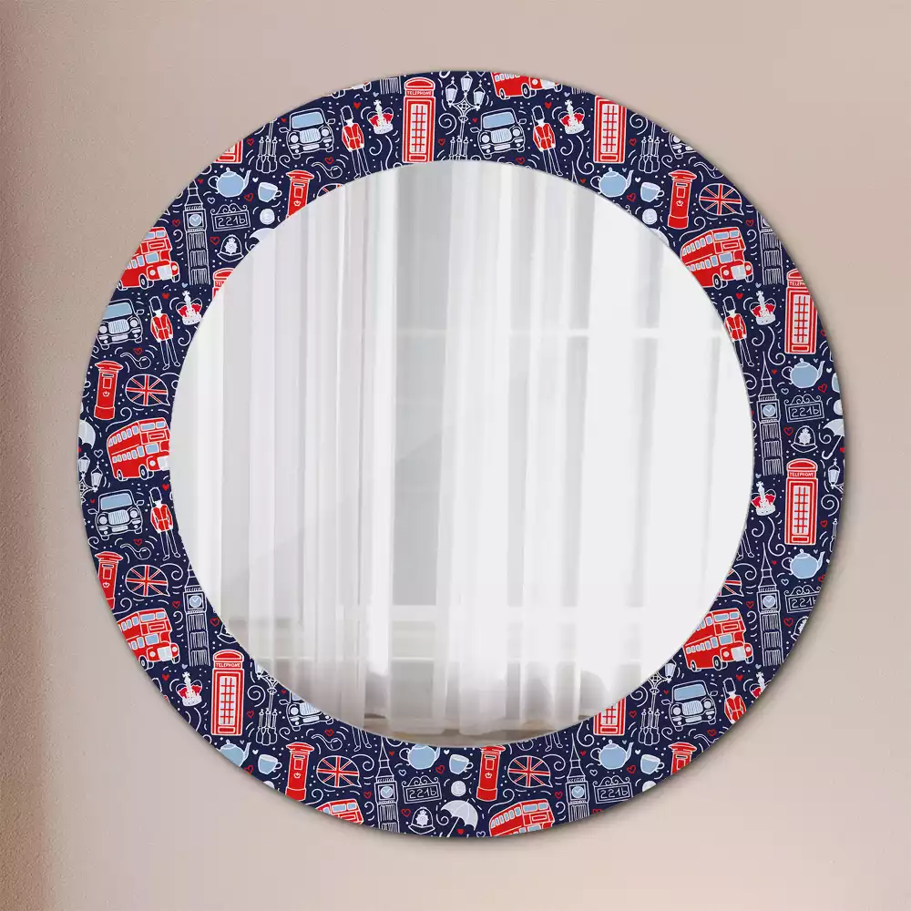 Kulaté zrcadlo s potiskem Londýn