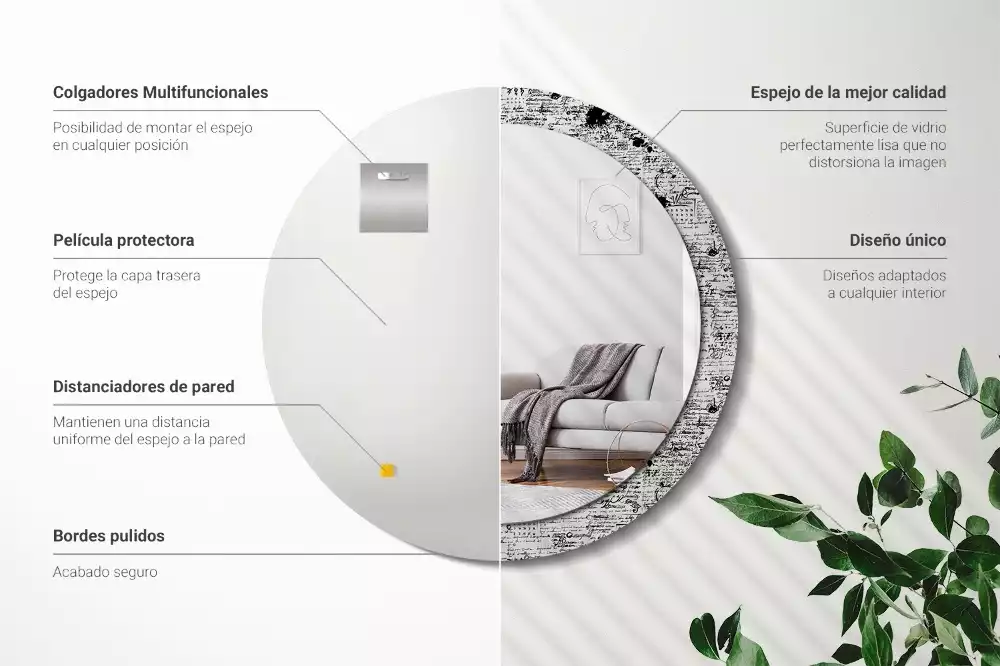 Kulaté zrcadlo s potiskem Klikyháky