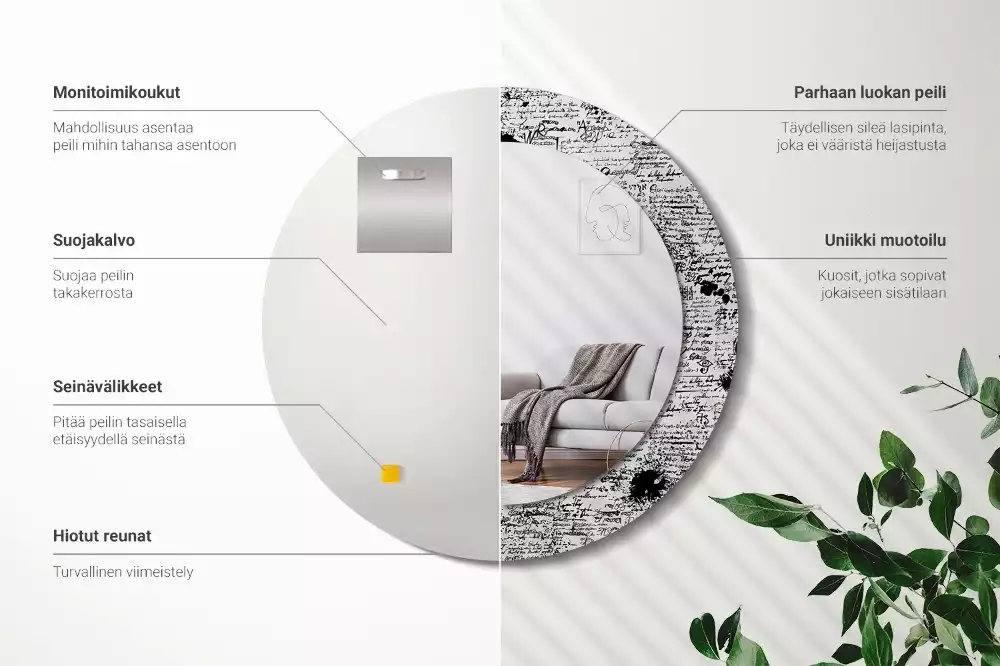 Kulaté zrcadlo s potiskem Klikyháky