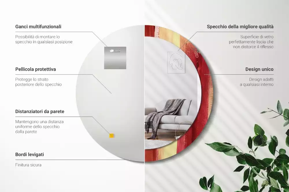 Kulaté zrcadlo s potiskem Abstraktní malba