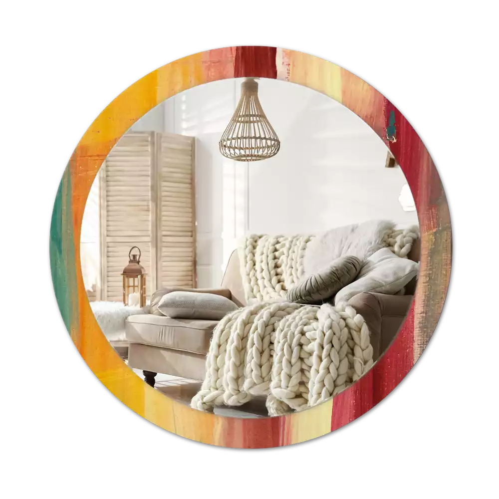 Kulaté zrcadlo s potiskem Abstraktní malba