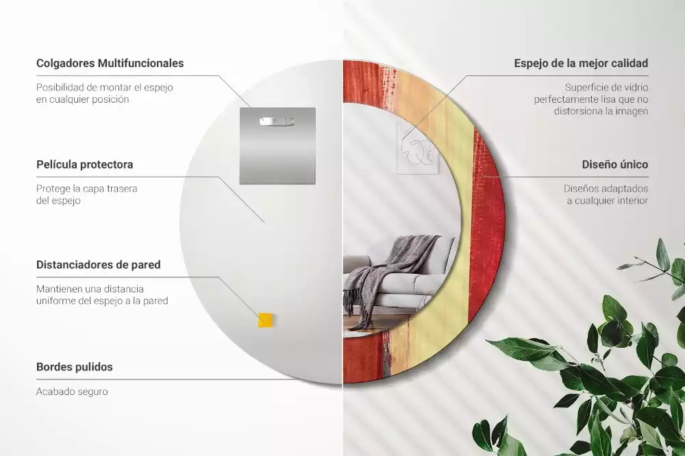 Kulaté zrcadlo s potiskem Abstraktní malba