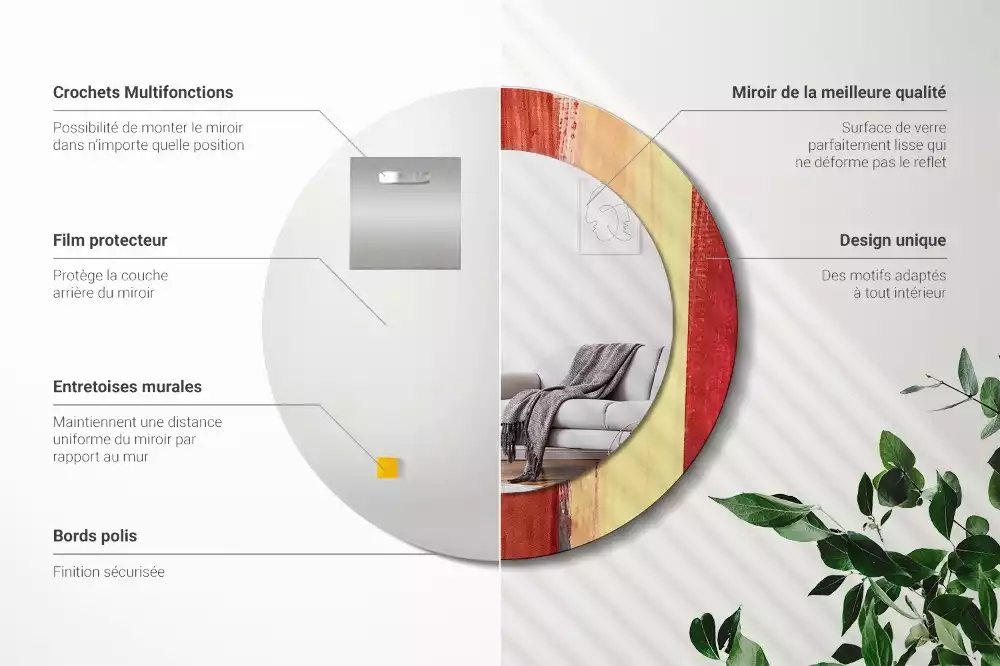 Kulaté zrcadlo s potiskem Abstraktní malba