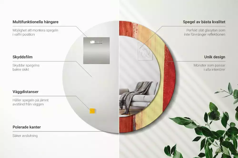 Kulaté zrcadlo s potiskem Abstraktní malba