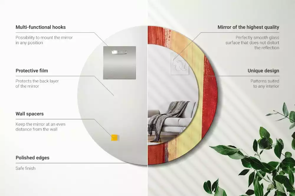 Kulaté zrcadlo s potiskem Abstraktní malba