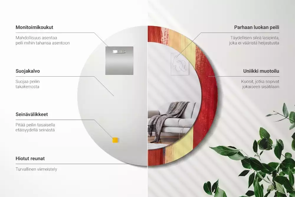 Kulaté zrcadlo s potiskem Abstraktní malba