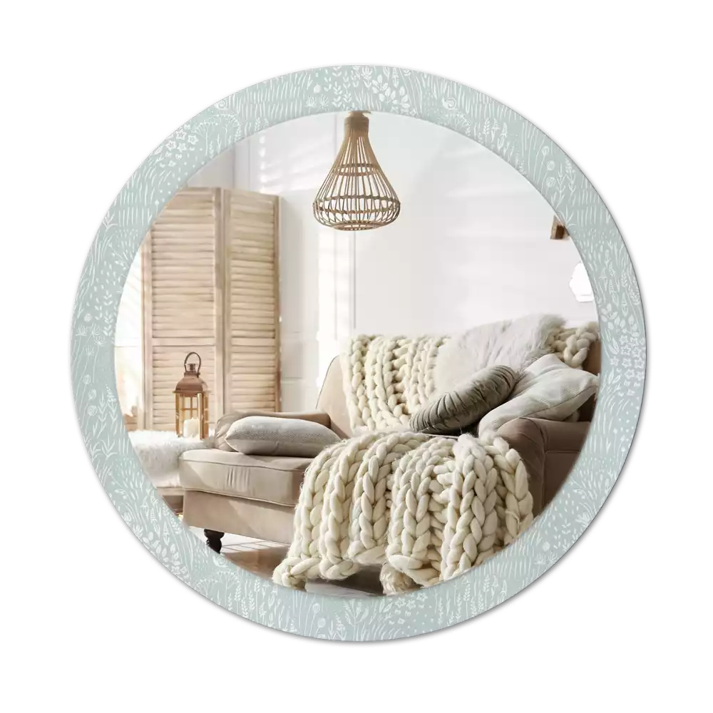 Kulaté zrcadlo s potiskem Šnek na louce