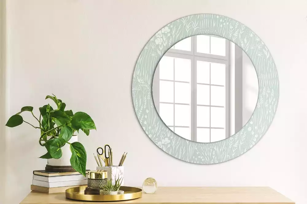 Kulaté zrcadlo s potiskem Šnek na louce