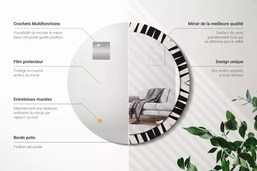 Kulaté zrcadlo s potiskem Abstraktní geometrie