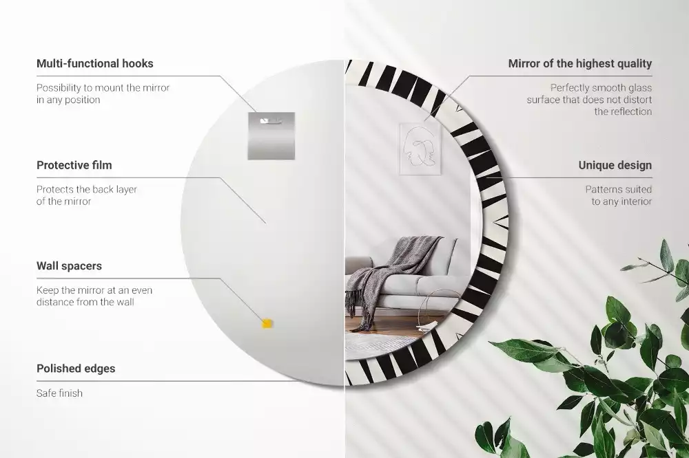 Kulaté zrcadlo s potiskem Abstraktní geometrie