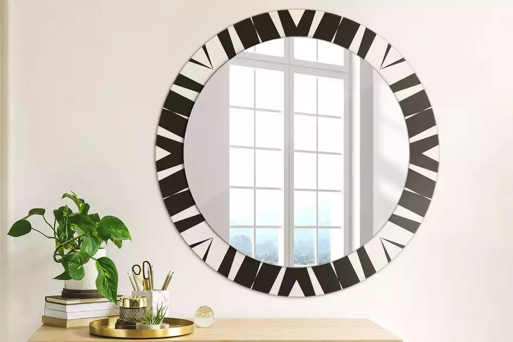 Kulaté zrcadlo s potiskem Abstraktní geometrie