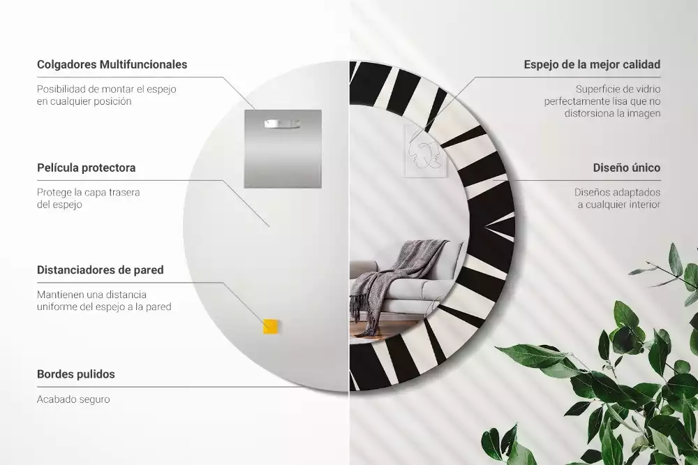 Kulaté zrcadlo s potiskem Abstraktní geometrie