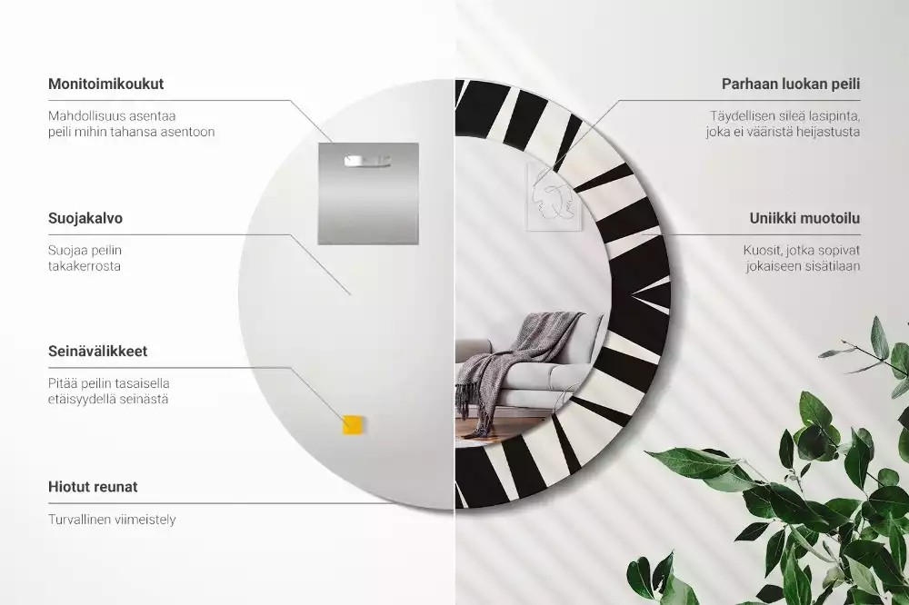 Kulaté zrcadlo s potiskem Abstraktní geometrie