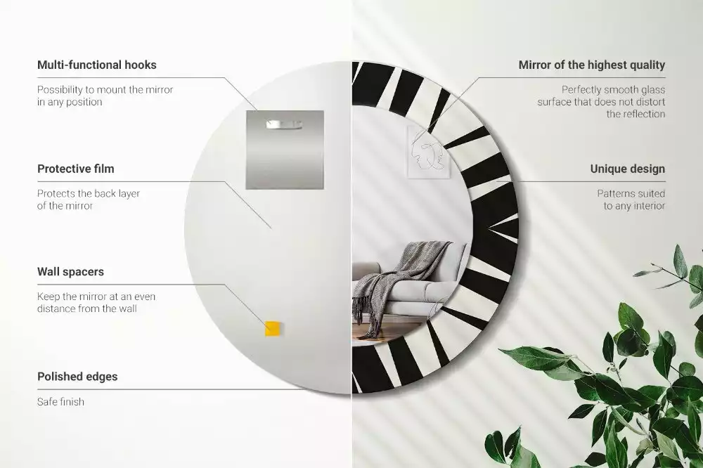 Kulaté zrcadlo s potiskem Abstraktní geometrie