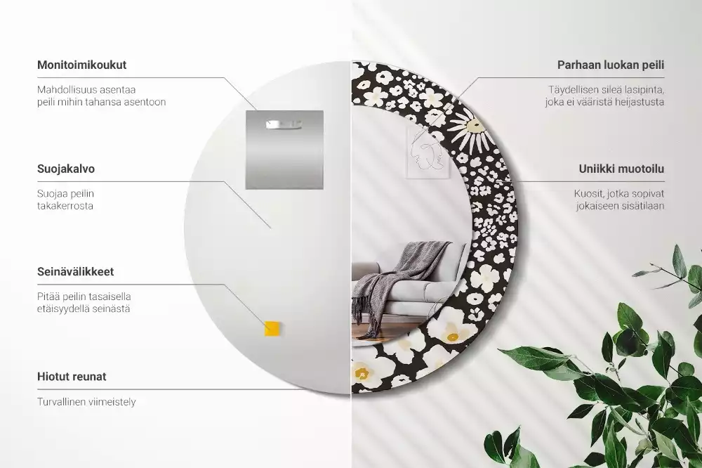 Kulaté zrcadlo s potiskem Sedmikrásky