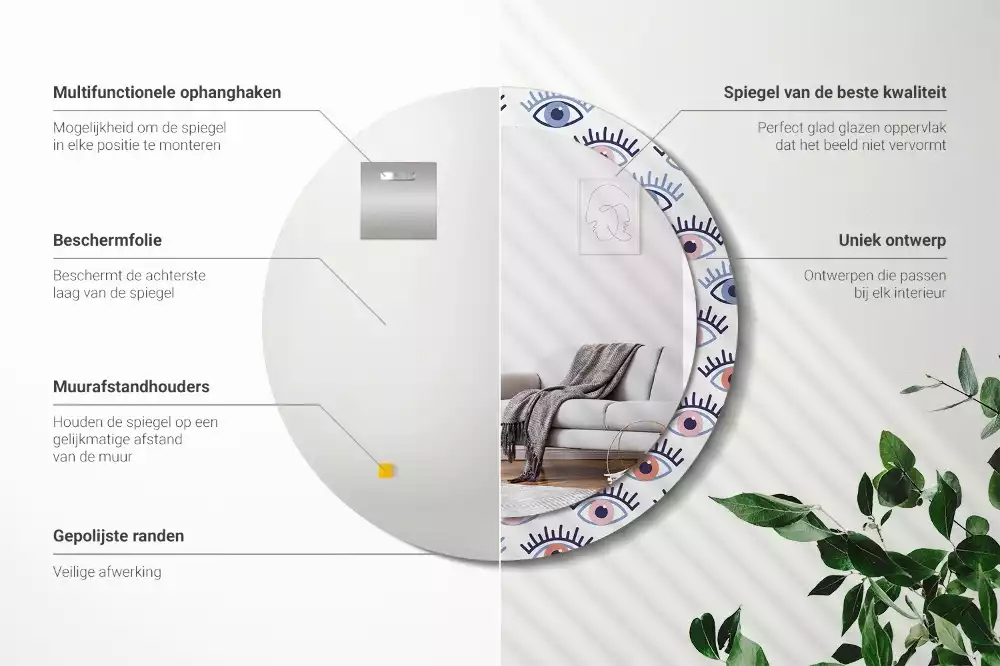 Kulaté zrcadlo s potiskem Oči