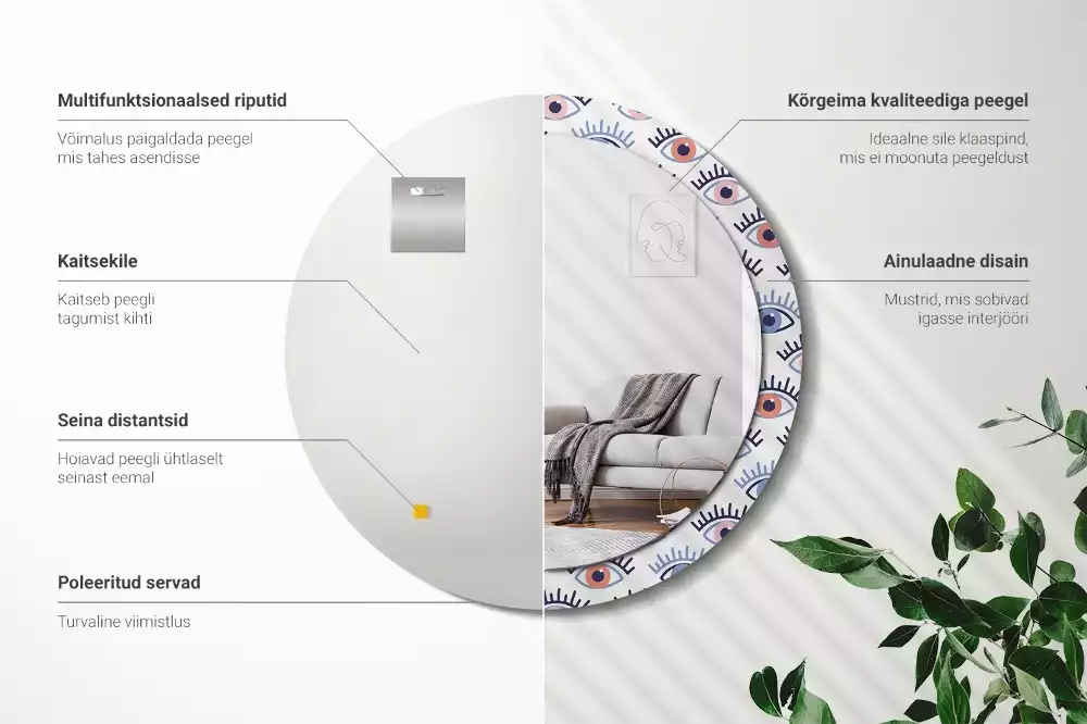 Kulaté zrcadlo s potiskem Oči