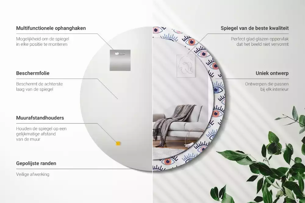 Kulaté zrcadlo s potiskem Oči