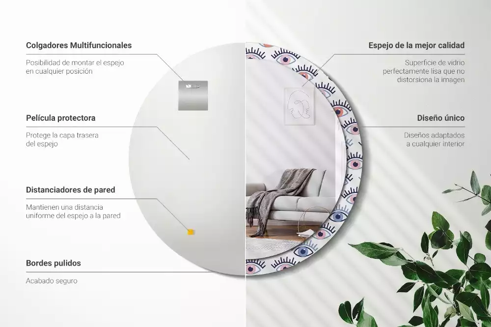 Kulaté zrcadlo s potiskem Oči