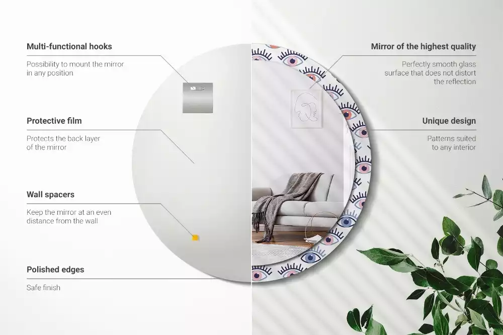 Kulaté zrcadlo s potiskem Oči