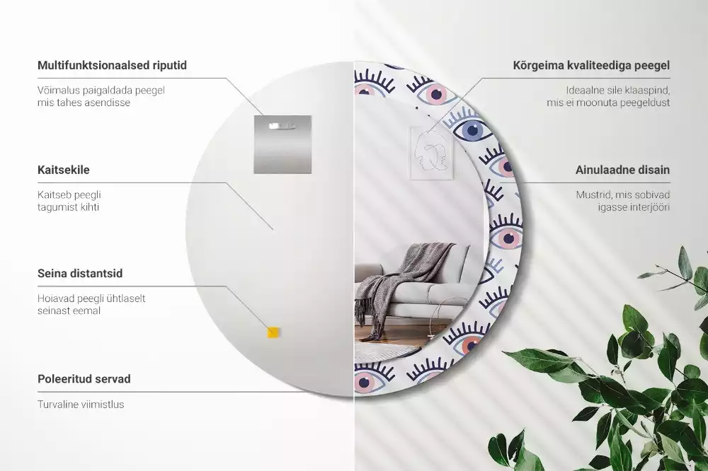 Kulaté zrcadlo s potiskem Oči