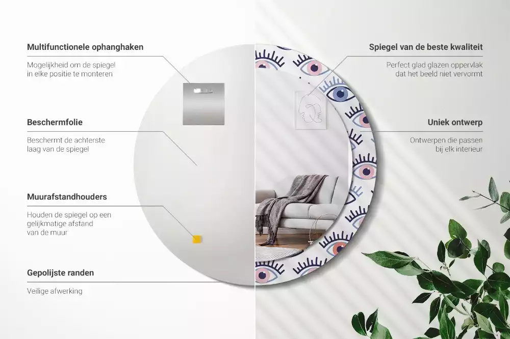 Kulaté zrcadlo s potiskem Oči