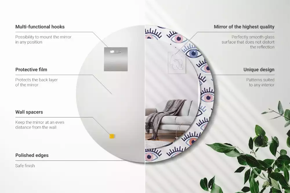 Kulaté zrcadlo s potiskem Oči