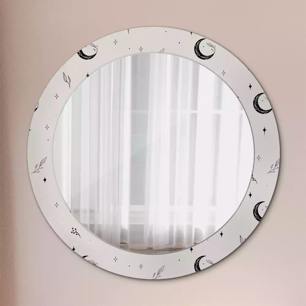 Kulaté zrcadlo s potiskem Doodle rostliny