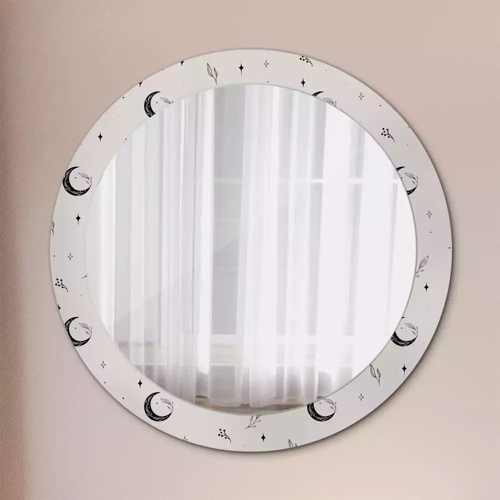 Kulaté zrcadlo s potiskem Doodle rostliny