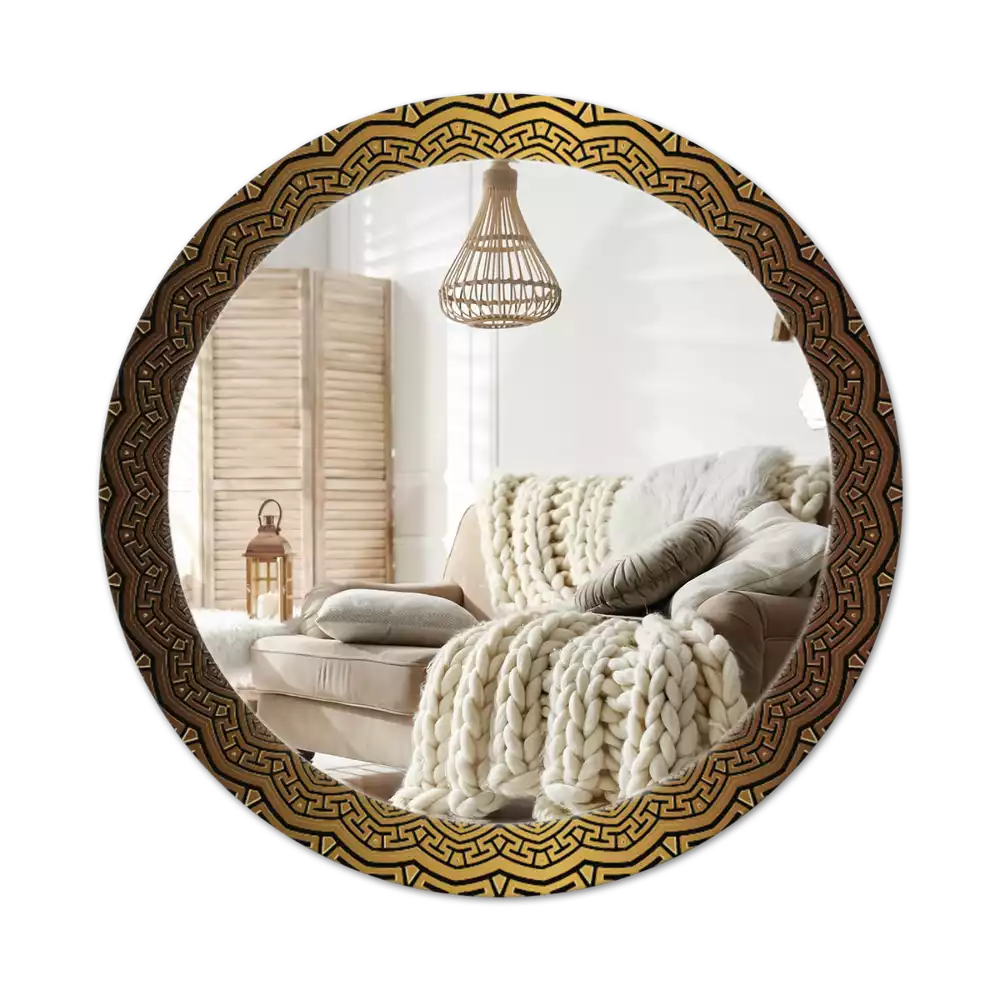 Kulaté zrcadlo s potiskem Řecký ornament