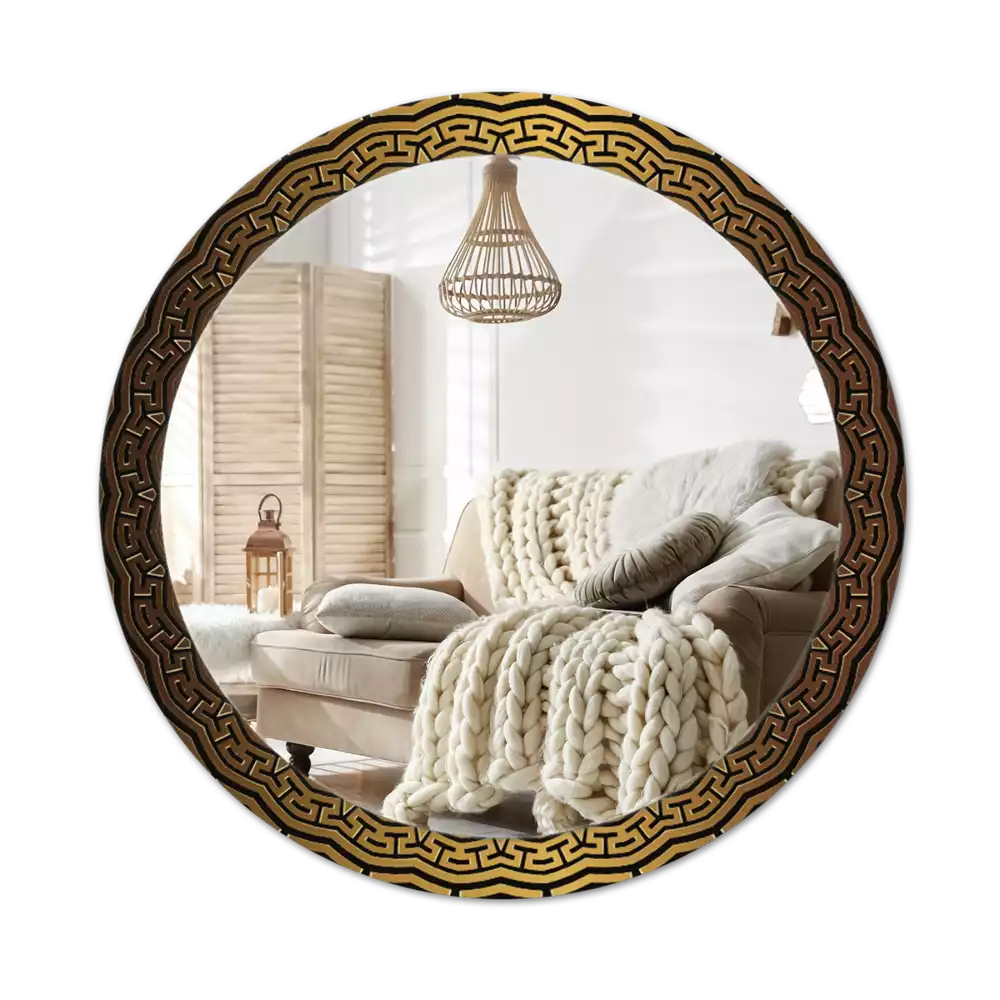 Kulaté zrcadlo s potiskem Řecký ornament