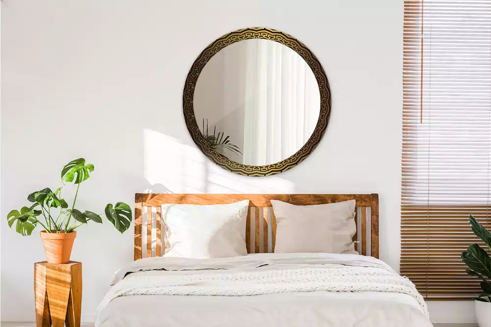 Kulaté zrcadlo s potiskem Řecký ornament