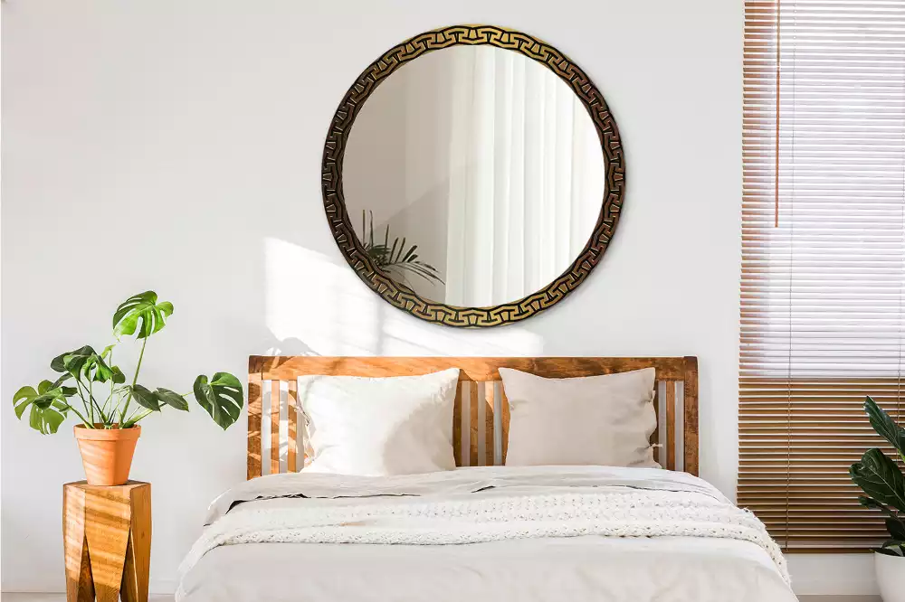 Kulaté zrcadlo s potiskem Řecký ornament