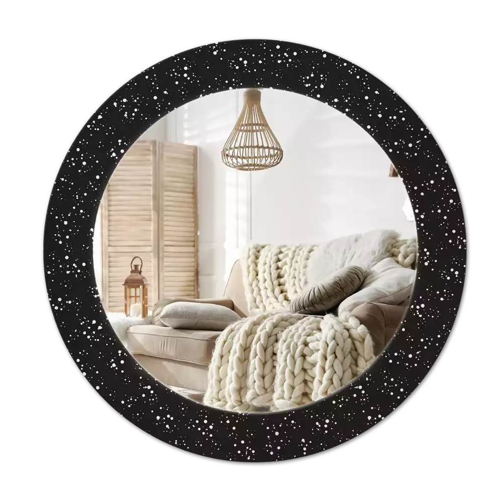 Kulaté zrcadlo s potiskem Chaotické tečky