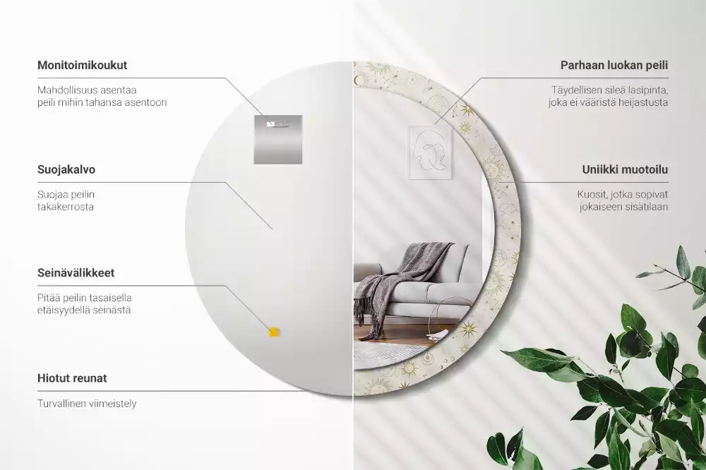 Kulaté dekorativní zrcadlo Mystický vzor