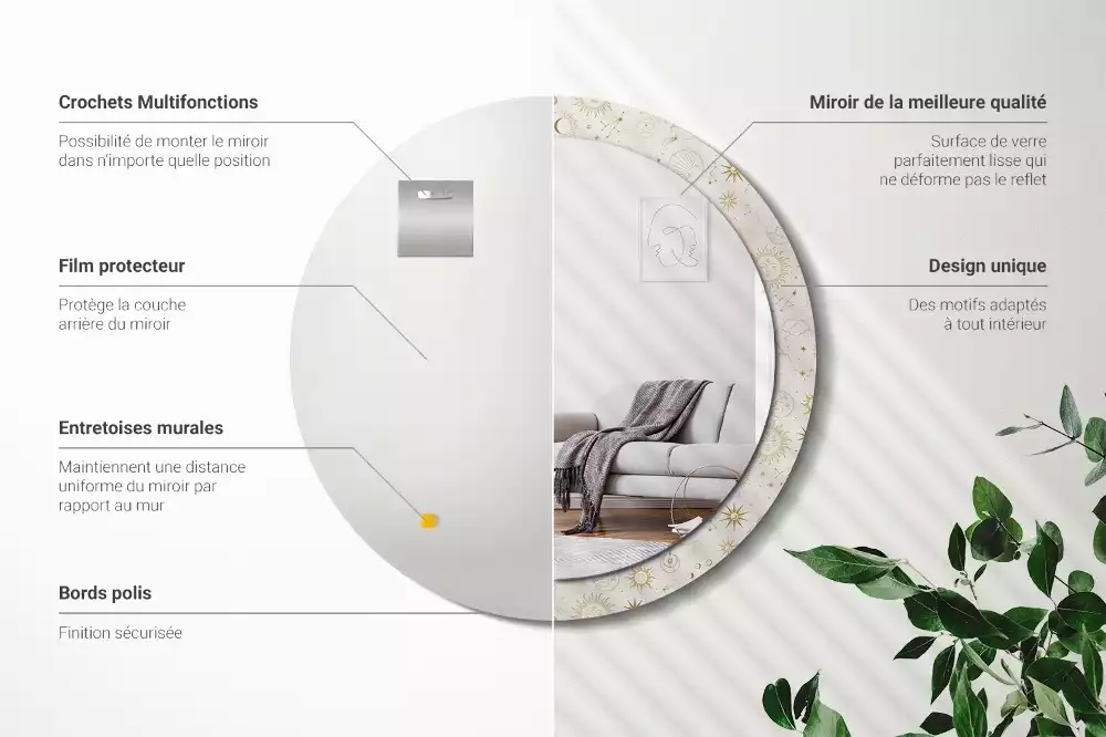 Kulaté dekorativní zrcadlo Mystický vzor