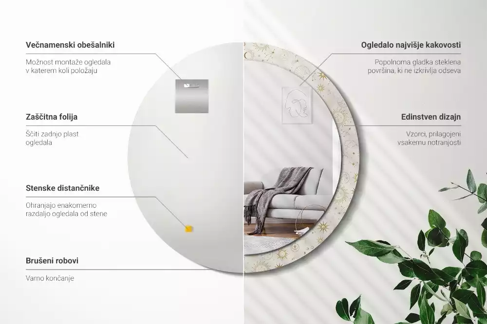 Kulaté dekorativní zrcadlo Mystický vzor