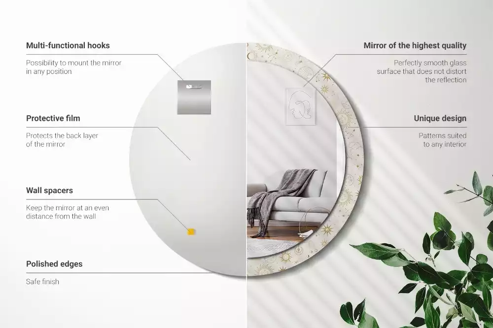 Kulaté dekorativní zrcadlo Mystický vzor