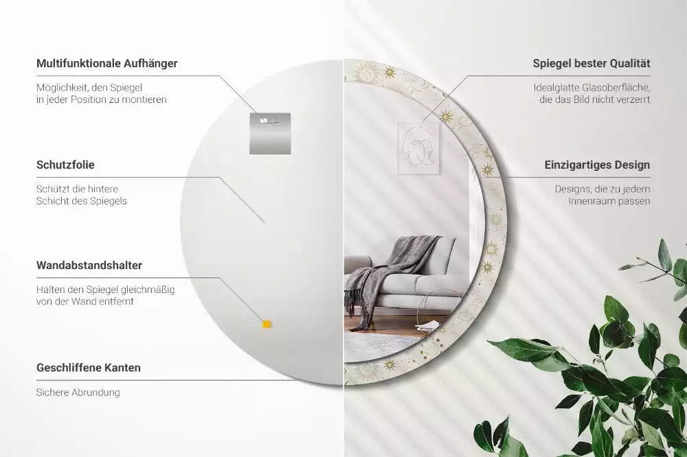 Kulaté dekorativní zrcadlo Mystický vzor