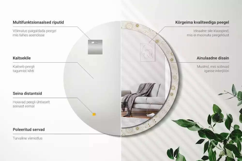 Kulaté dekorativní zrcadlo Mystický vzor