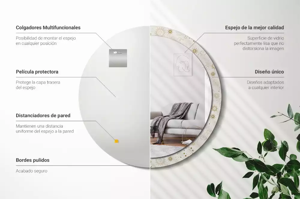 Kulaté dekorativní zrcadlo Mystický vzor